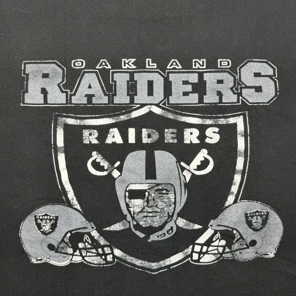 Oakland Raiders NFL Football T-Shirt Shirt Black/Gray Size XL